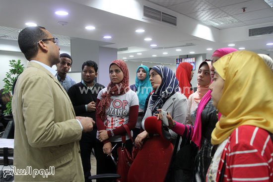 وفد طلاب إعلام سوهاج فى زيارة اليوم السابع