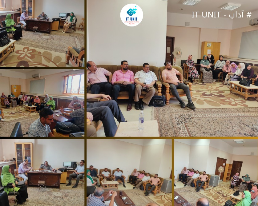 رئيس القسم وأعضاء هيئة التدرس ومعاونيهم أثناء انعقاد ورشتى العمل ببرنامج اللغات الشرقية .