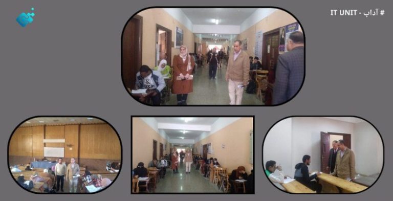 الدكتور محمود مراد يقوم بجولة لمتابعة أعمال امتحانات نهاية الفصل الدراسي الأول بالكلية .